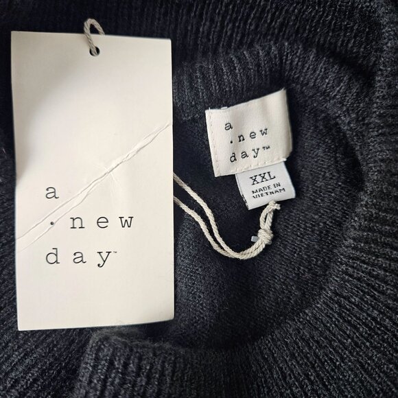 A New Day Women's Black Oversized Sweater Size XXL Cozy Soft Comfortable Casual - Picture 6 of 7